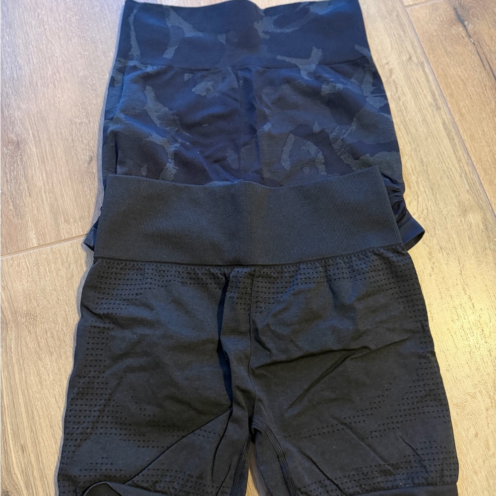 Black gym, shark Active Shorts with High Waist